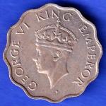 British India 1941 George VI Bombay Mint King One Anna Coin ANH3257