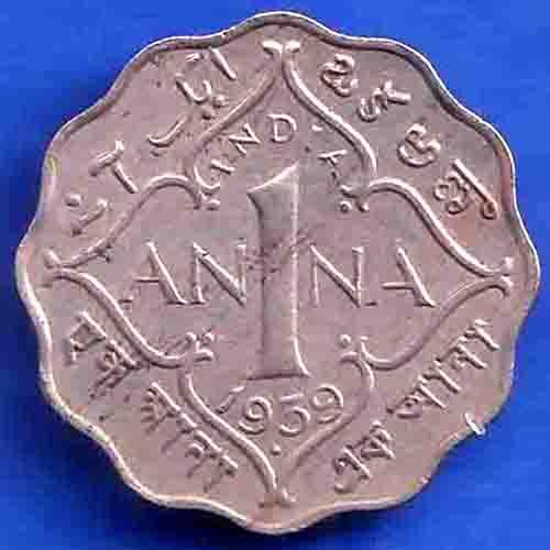 British India 1939 Bombay Mint George VI King 1 Anna Coin ANH3408