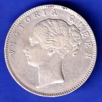 EAST INDIA COMPANY 1840 CONTINIOUS LEGEND VICTORIA QUEEN 1 RUPEE SILVER COIN HSK309