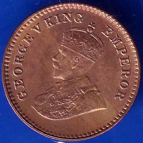 British India 1935 George V King 1/12 Anna Copper Coin ANH309