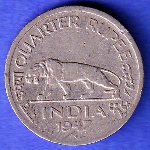 George VI King Emperor 1947 Bombay Mint One Rupee Coin HSK959