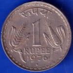 Republic India 1976 Bombay Mint One Rupee Coin ANH1062