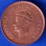 British India 1938 George VI King One Quarter Anna Copper Coin ANH1812