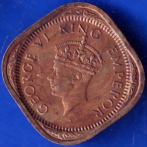 BRITISH INDIA 1941 GEORGE VI KING EMPEROR TWO ANNAS COIN ANH163