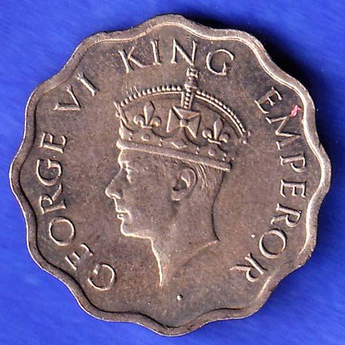 British India 1941 George VI Bombay Mint King One Anna Coin HSK461