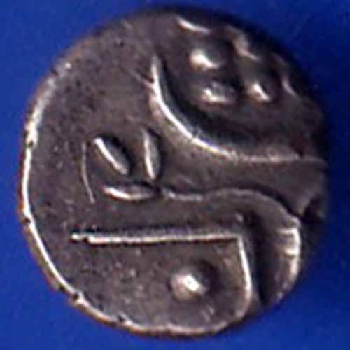TRAVANCORE STATE RAJARAM VERMA IV SILVER CHUKRAM COIN ANH1197