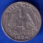 Government Of India 1954 Quarter Rupee Coin ANH1181
