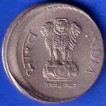 “ERROR” republic india 2001 Hyderabad Mint Five rupee coin ANH18