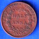 East India Company 1835 half anna Anna Copper Coin ANH2808