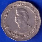 Republic India 1997 Subhas Chandra Bose Centenary 2 Rupee Coin ANH62