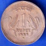 Republic India 1988 Hyderabad Mint One Rupee Coin ANH1666