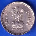 REPUBLIC INDIA 1996 HYDERABAD MINT 5 RUPEE COIN ANH2309