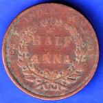 East India Compnay 1835 Half Anna Copper Coin ANH3162