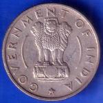 Goverment of India 1956 half rupee BOMBAY MINT COIN ANH1761