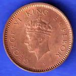 BRITISH INDIA 1940 1/2 PICE GEORGE VI COPPER COIN HSK214