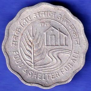 REPUBLIC INDIA 1978 TEN PAISA HSK910