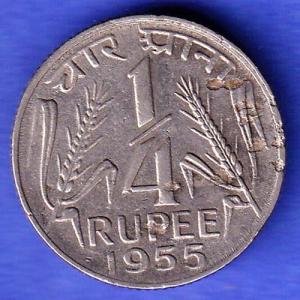 Government Of India 1955 HALF Rupee Coin HSK961
