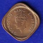 British India 1944 George VI King Half Anna Coin:-SB119