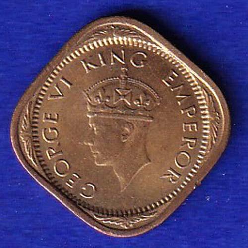 British India 1944 George VI King Half Anna Coin:-SB119