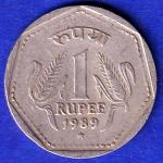 Republic India 1989 One Rupee hydrabad MINT Coin :-SB122