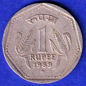 Republic India 1989 One Rupee hydrabad MINT Coin :-SB122