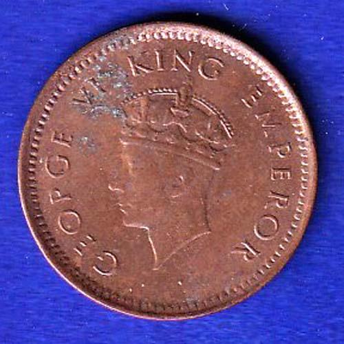 BRITISH INDIA 1939 GEORGRE VI KING 1/2 PICE COPPER COIN "UNC" COIN :-SB137