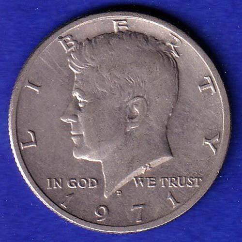 united state of america 1971 liberty half dollar coin –SB141