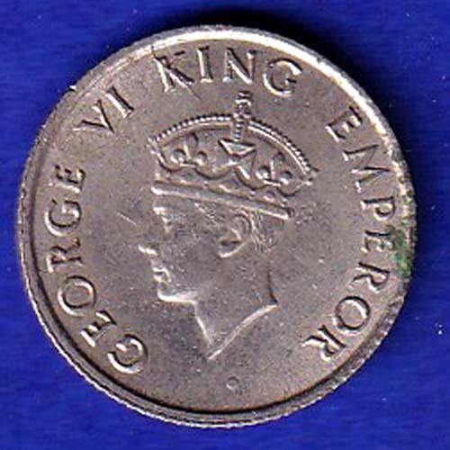 BRITHISH INDIA 1946 GORGE VI KING EMPEROR QUATRER  RUPEE hydrabad mint coin :- SB142