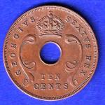 East Africa 10 Cents 1950 COPPER COIN –SB143