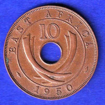 East Africa 10 Cents 1950 COPPER COIN –SB143