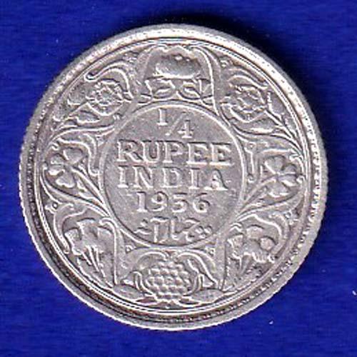 British India  1936 George V 1/4 Rupee Silver coin – SB145