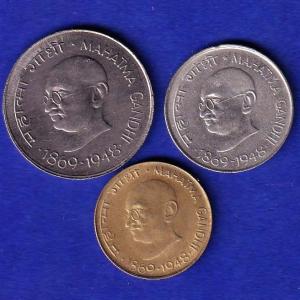 SET OF 3 REPUBLIC INDIA  20 PAISA 50 PAISA AND ONE RUPEE :- SB146