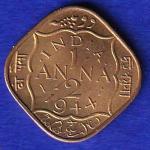 British India 1944 George VI King HALF Anna Coin:-SB149