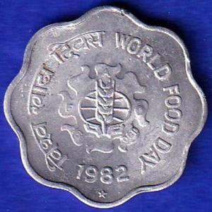 REPUBLIC INDIA 1982 WORLD FOOD DAY 10 PAISA HYDRABAD MINT "UNC" RARE COIN–SB157