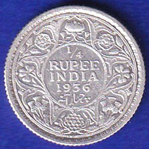 British India  1936 George V 1/4 Rupee Silver coin – SB161