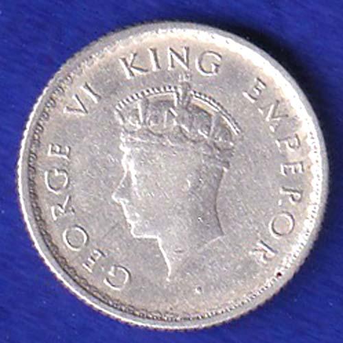 British India  1936 George V 1/4 Rupee Silver coin – SB162