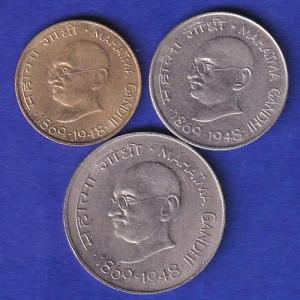 SET OF 3 REPUBLIC INDIA  20 PAISA 50 PAISA AND ONE RUPEE :- SB163