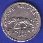 BRITHISH INDIA 1947 GORGE VI KING EMPEROR ONE  RUPEE bombay  mint coin :- SB142
