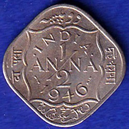 british india 1946 george vi half annas "UNC" coin– SB168