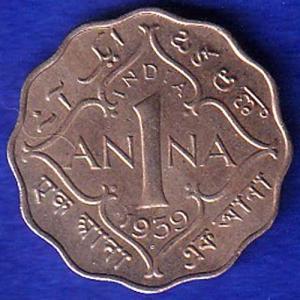British India 1939 George VI King 1 Anna Coin -SB170