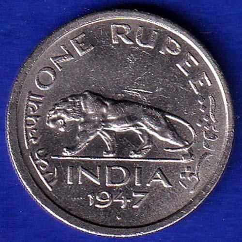 george vi king emperor 1947 one rupee BOMBAY MINT coin – SB171