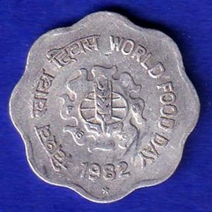REPUBLIC INDIA 1982 WORLD FOOD DAY 10 PAISA HYDRABAD MINT "UNC" RARE COIN–SB174