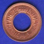 British india king george vi 1945 one pice beautiful copper Coin :- SB 18