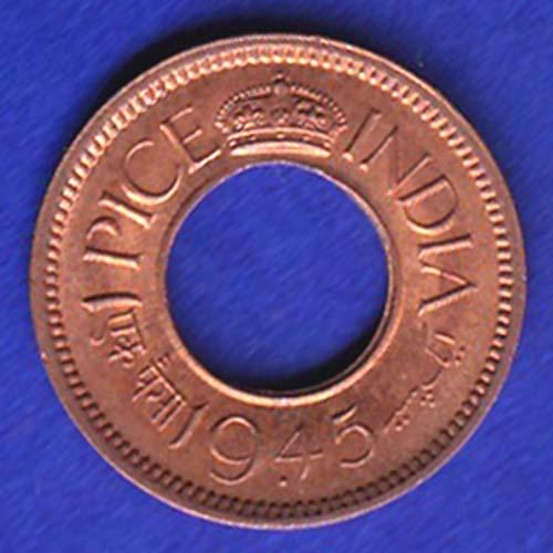 British india king george vi 1945 one pice beautiful copper Coin :- SB 18