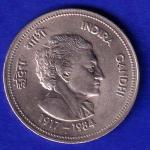 Republic India 1917-1984 BOMBAY MINT Indira Gandhi 5 Rupees  Coin - SB186