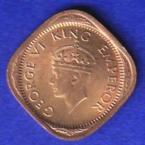 BRITISH INDIA 1944 GEORGE VI 1/2 ANNA COIN :- SB 19