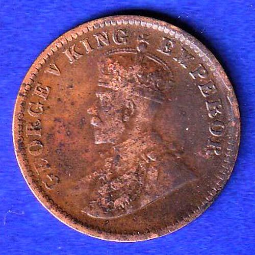 british india 1911 george v one quarter anna copper coin SB209