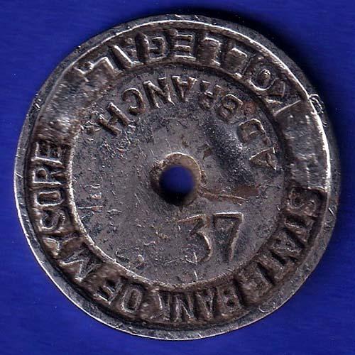 BANK TOKEN: STATE BANK OF MYSORE KOLLEGAL NO:37 :-SB211