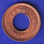 British india king george vi 1945 one pice beautiful copper Coin :-SB24