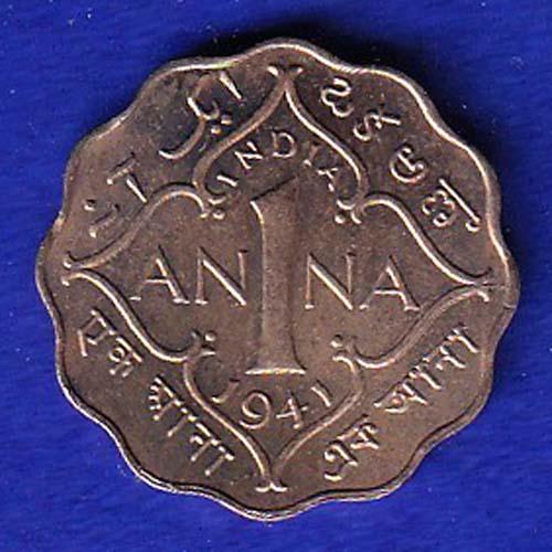 british india 1941 one anna george vi coin-SB35